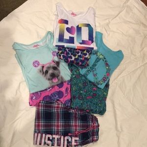 Set of 3 Girls long sleeve pajamas size 10-12